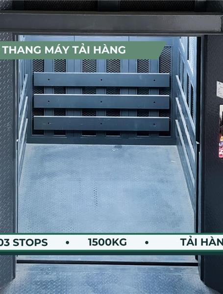 Thang máy tải hàng 1500kg lắp đặt tại Quận Bình Chánh, TPHCM