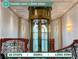 Thang máy Tròn gia đình 630kg - 3 Stops