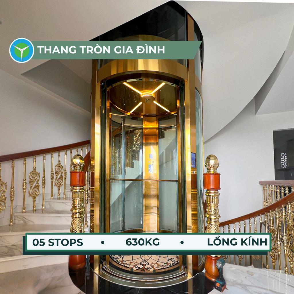 Thang máy Tròn gia đình 630kg lắp đặt tại Thống Nhất, Quận Gò Vấp, TPHCM