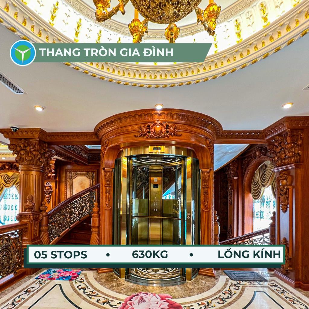 Thang máy Tròn gia đình 630kg lắp đặt tại Bình Trị Đông, Quận Bình Tân, TPHCM