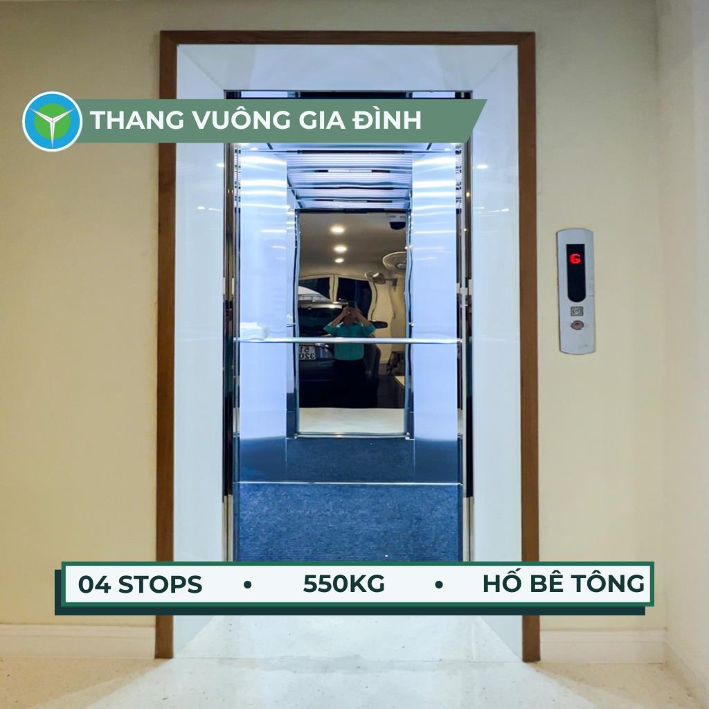 Thang máy gia đình 550kg lắp đặt tại Quận Tân Bình, TPHCM