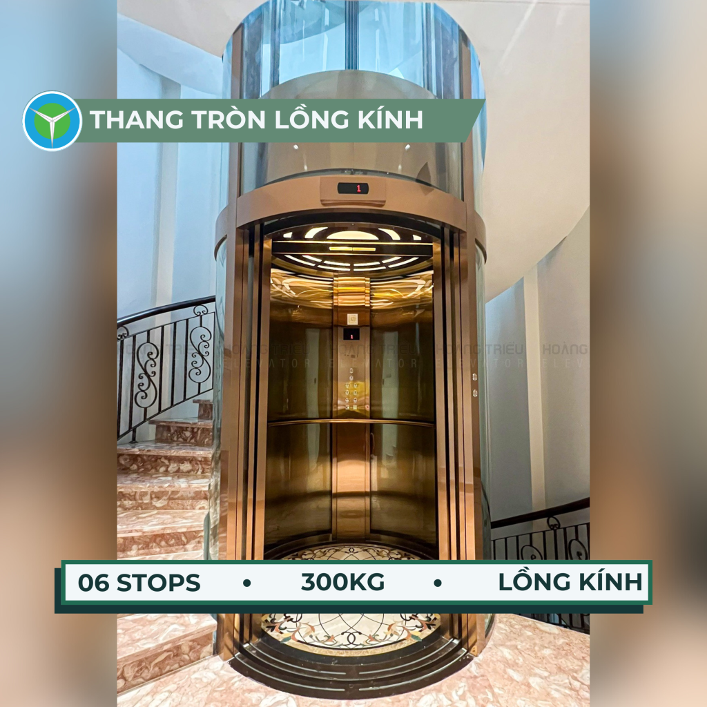 Thang máy Tròn gia đình 300kg lắp đặt tại Lê Thị Riêng, Quận 12, TPHCM