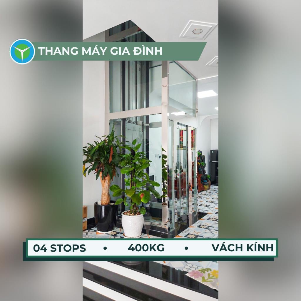 Thang máy gia đình 400kg lắp đặt tại Hồ Biểu Chánh, TP Vũng Tàu