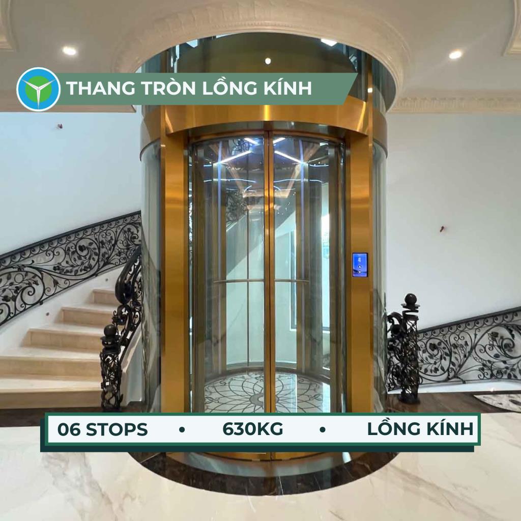 Thang máy Tròn gia đình 630kg lắp đặt tại Đường số 6, Quận Thủ Đức, TPHCM