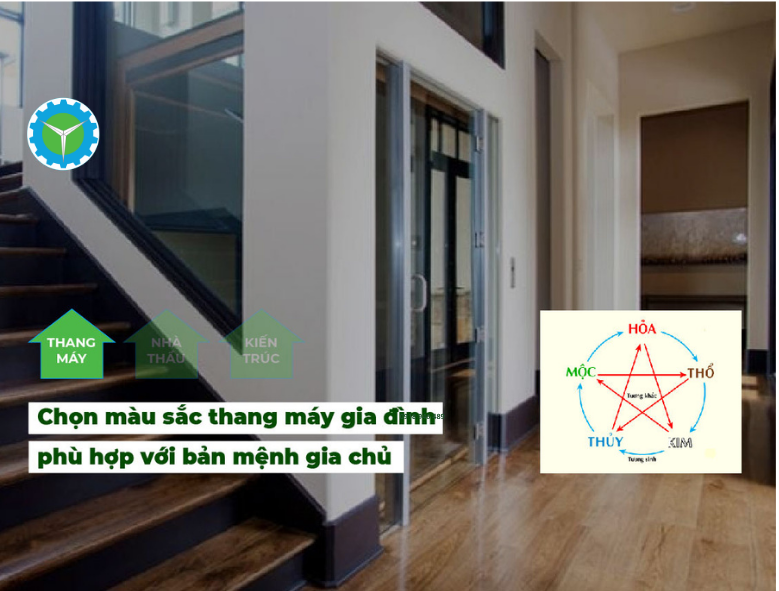 Màu sắc cho thang máy gia đình phù hợp bản mệnh của gia chủ