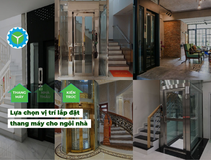 5 vị trí lắp đặt thang máy gia đình